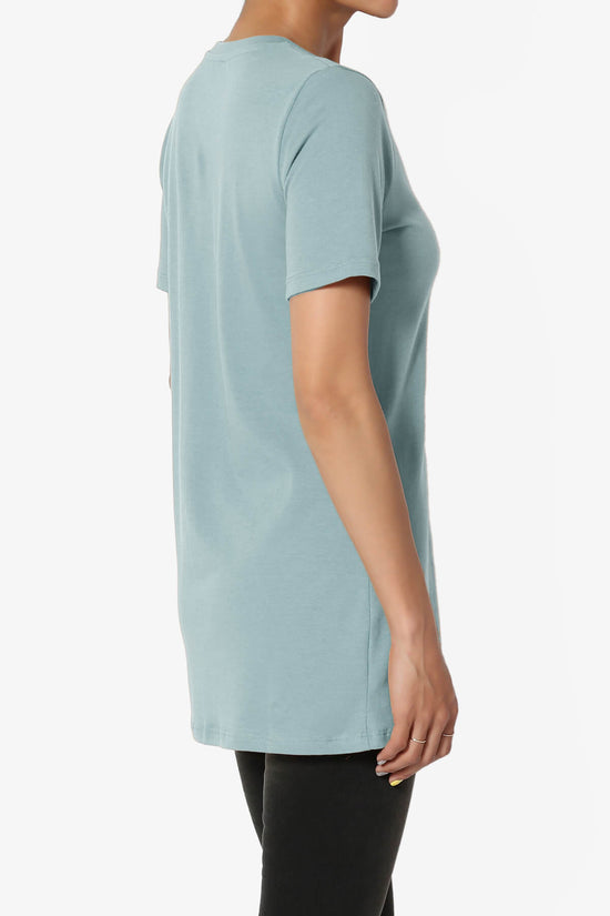 Elora Crew Neck Short Sleeve T-Shirt DUSTY BLUE_4