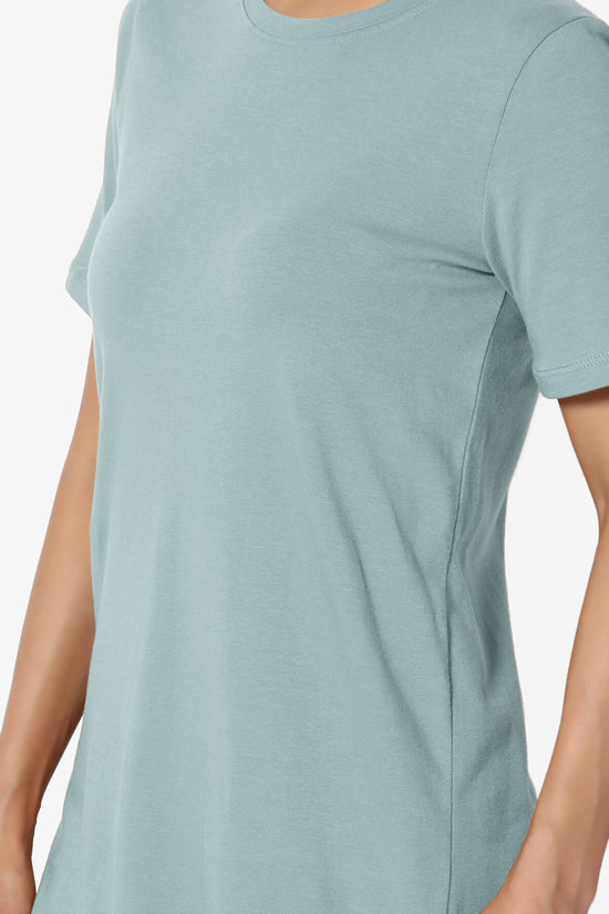 Elora Crew Neck Short Sleeve T-Shirt DUSTY BLUE_5