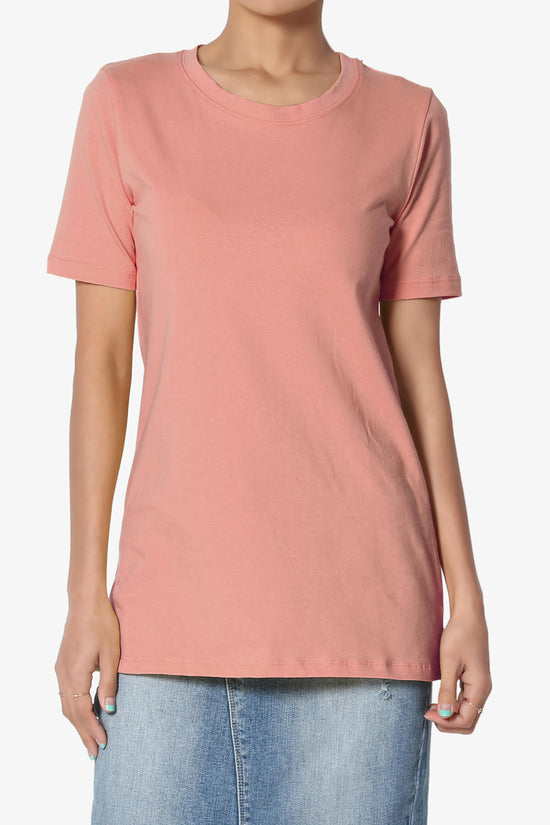 Elora Crew Neck Short Sleeve T-Shirt DUSTY ROSE_1