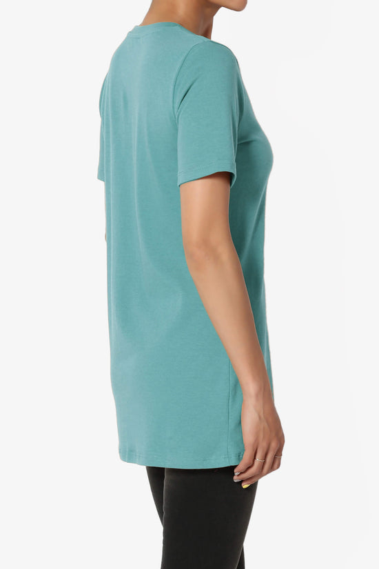 Elora Crew Neck Short Sleeve T-Shirt DUSTY TEAL_4