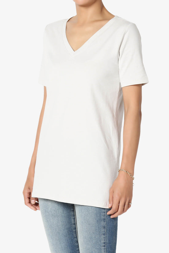 Elora V-Neck Short Sleeve T-Shirt BONE_3