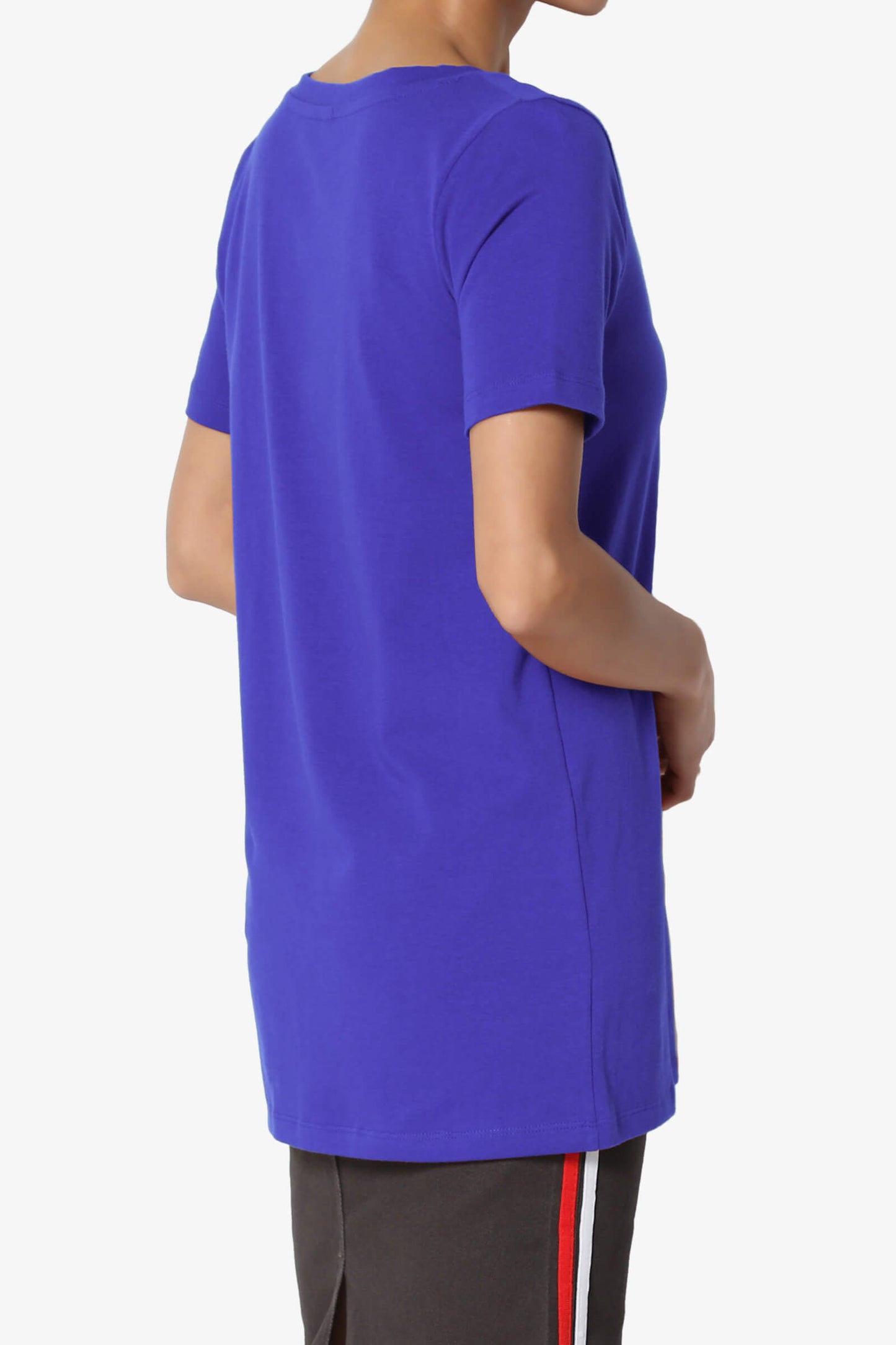 Elora V-Neck Short Sleeve T-Shirt BRIGHT BLUE_4