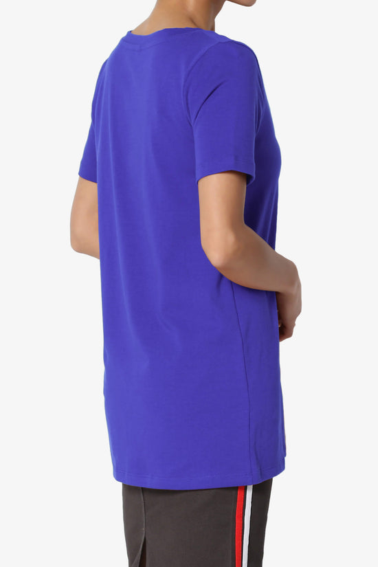 Elora V-Neck Short Sleeve T-Shirt BRIGHT BLUE_4