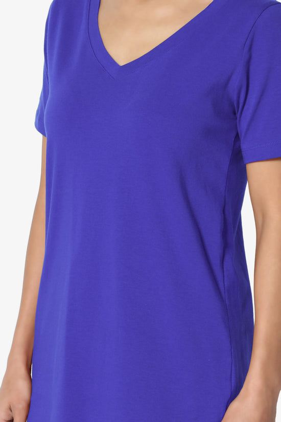 Elora V-Neck Short Sleeve T-Shirt BRIGHT BLUE_5