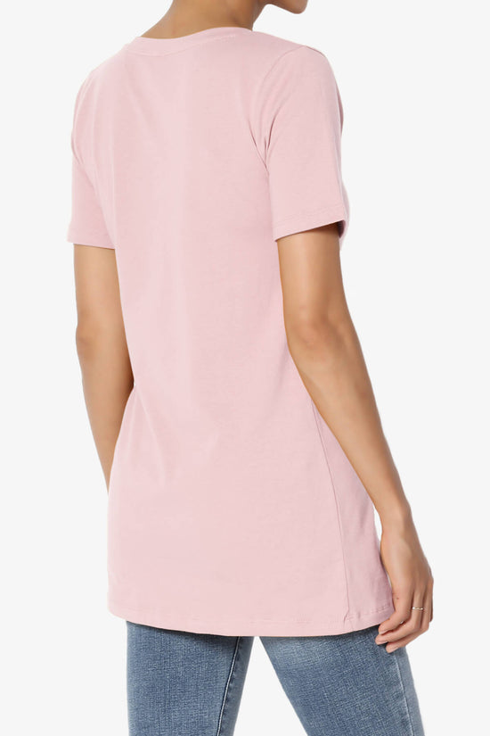 Elora V-Neck Short Sleeve T-Shirt DUSTY PINK_4