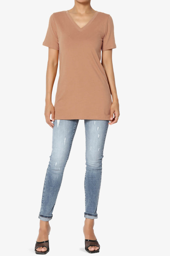 Elora V-Neck Short Sleeve T-Shirt EGG SHELL_6