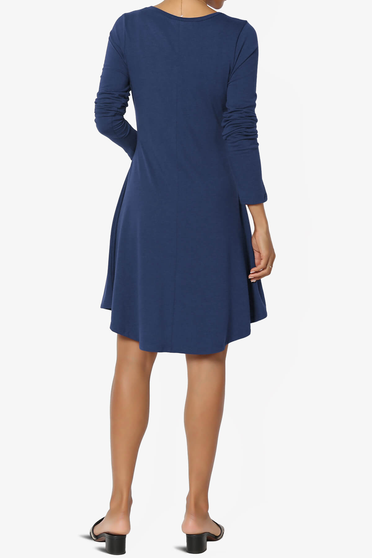 Elysia Long Sleeve Fit & Flare Jersey Dress LIGHT NAVY_2