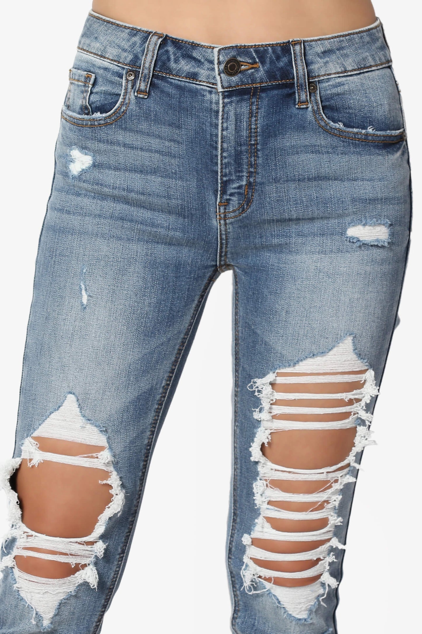 Dixon High Rise Ripped Skinny Jeans MEDIUM_5