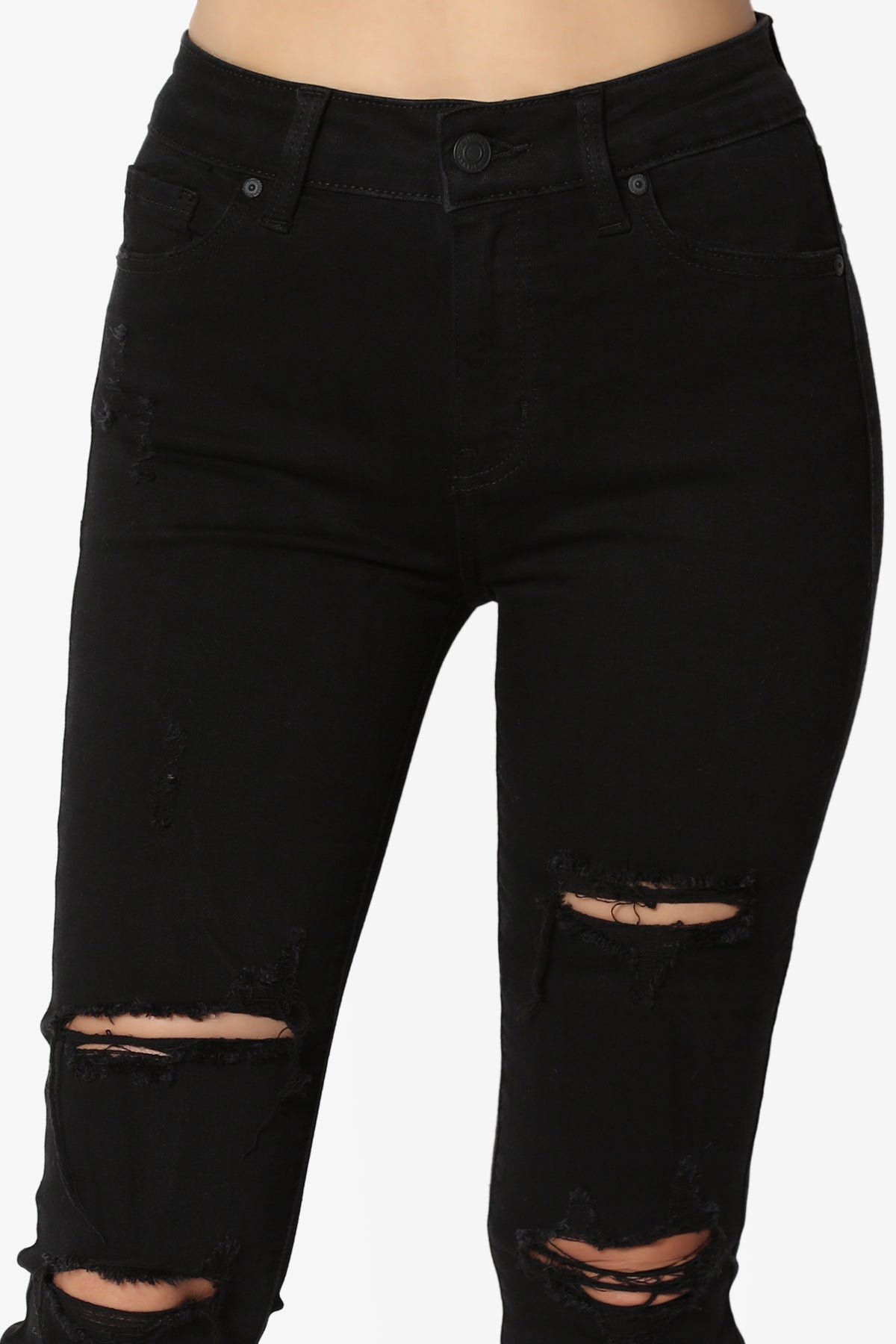 Clara High Rise Crop Skinny Jeans in Black