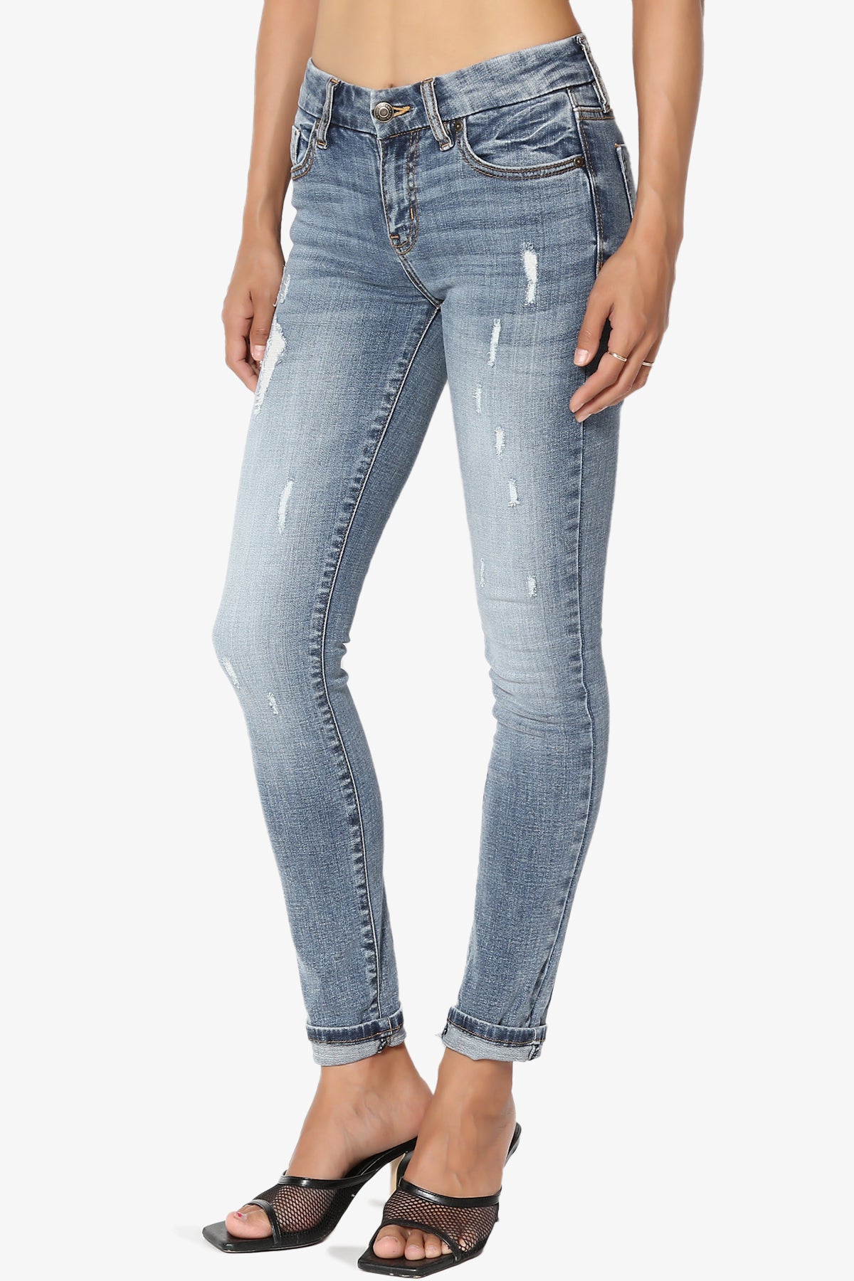 Greta Roll Up Skinny Jeans in Medium
