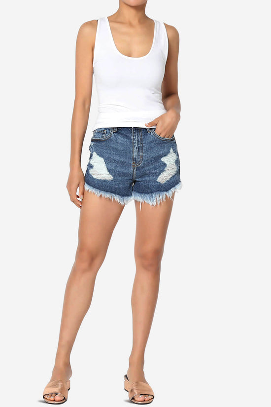 Lulu High Rise Distressed Cut Off Shortie