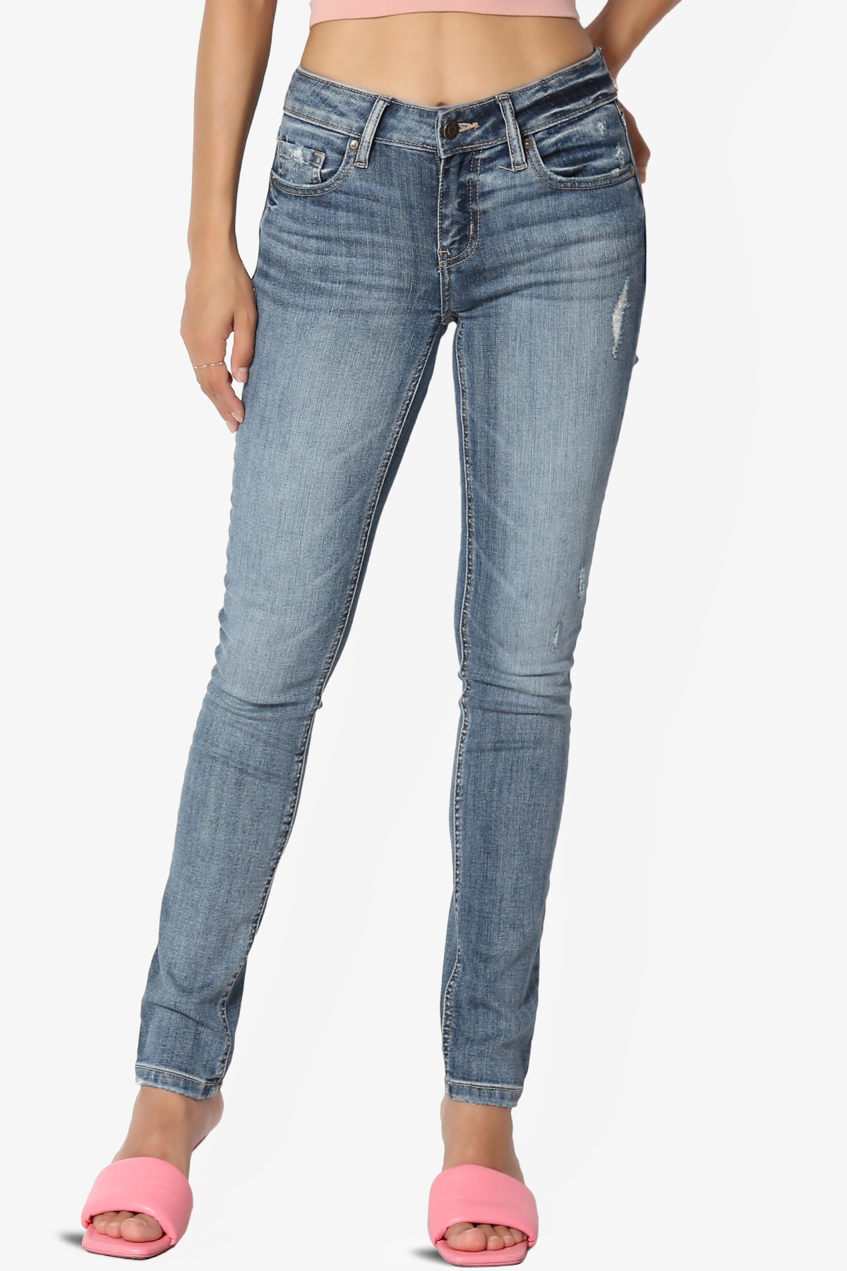 Jude Mid Rise Ankle Skinny Jeans in Drama Dark