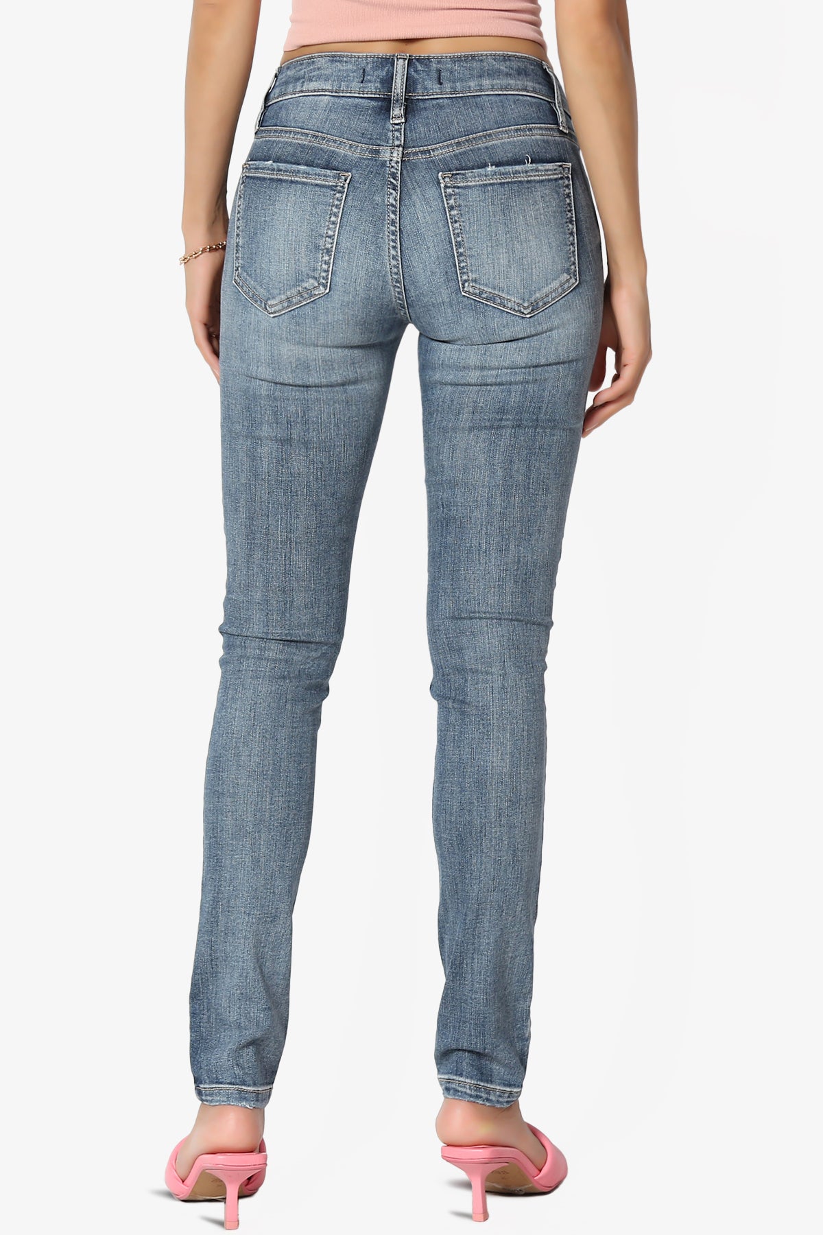 Jude Mid Rise Ankle Skinny Jeans in Drama Dark