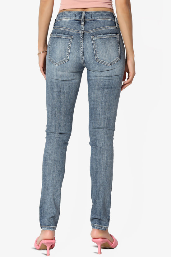 Jude Mid Rise Ankle Skinny Jeans in Drama Dark