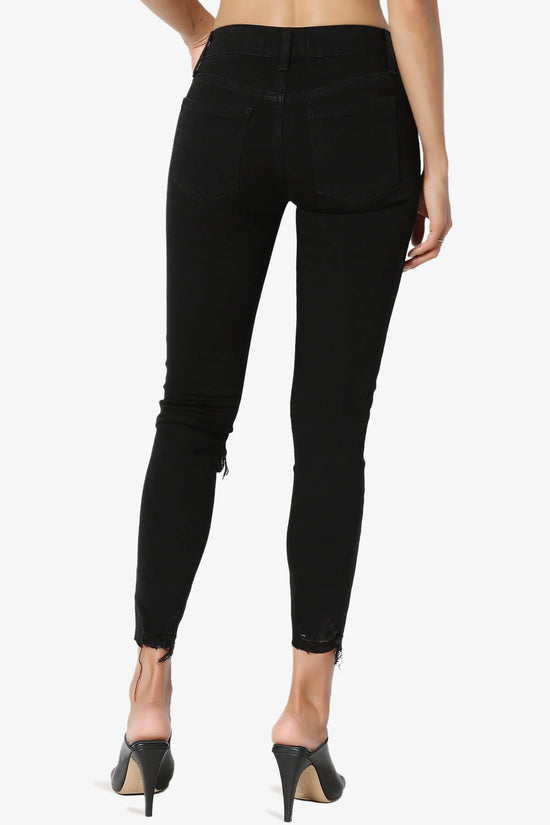 JOSIE Mid Rise Ankle Skinny Jeans in Black BLACK_2