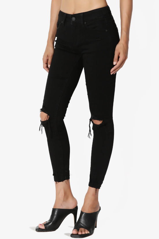 JOSIE Mid Rise Ankle Skinny Jeans in Black BLACK_3