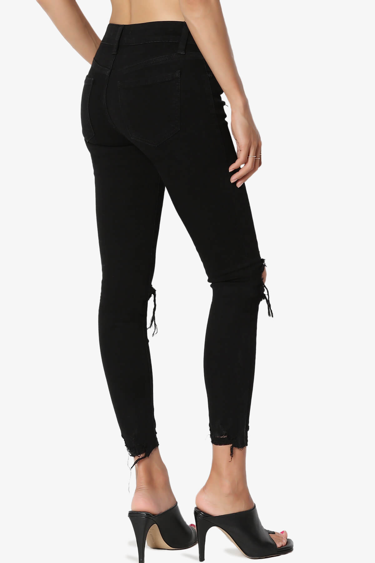 JOSIE Mid Rise Ankle Skinny Jeans in Black BLACK_4