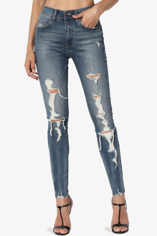 Bella Super High Rise Crop Skinny in Distressed MD MEDIUM_1