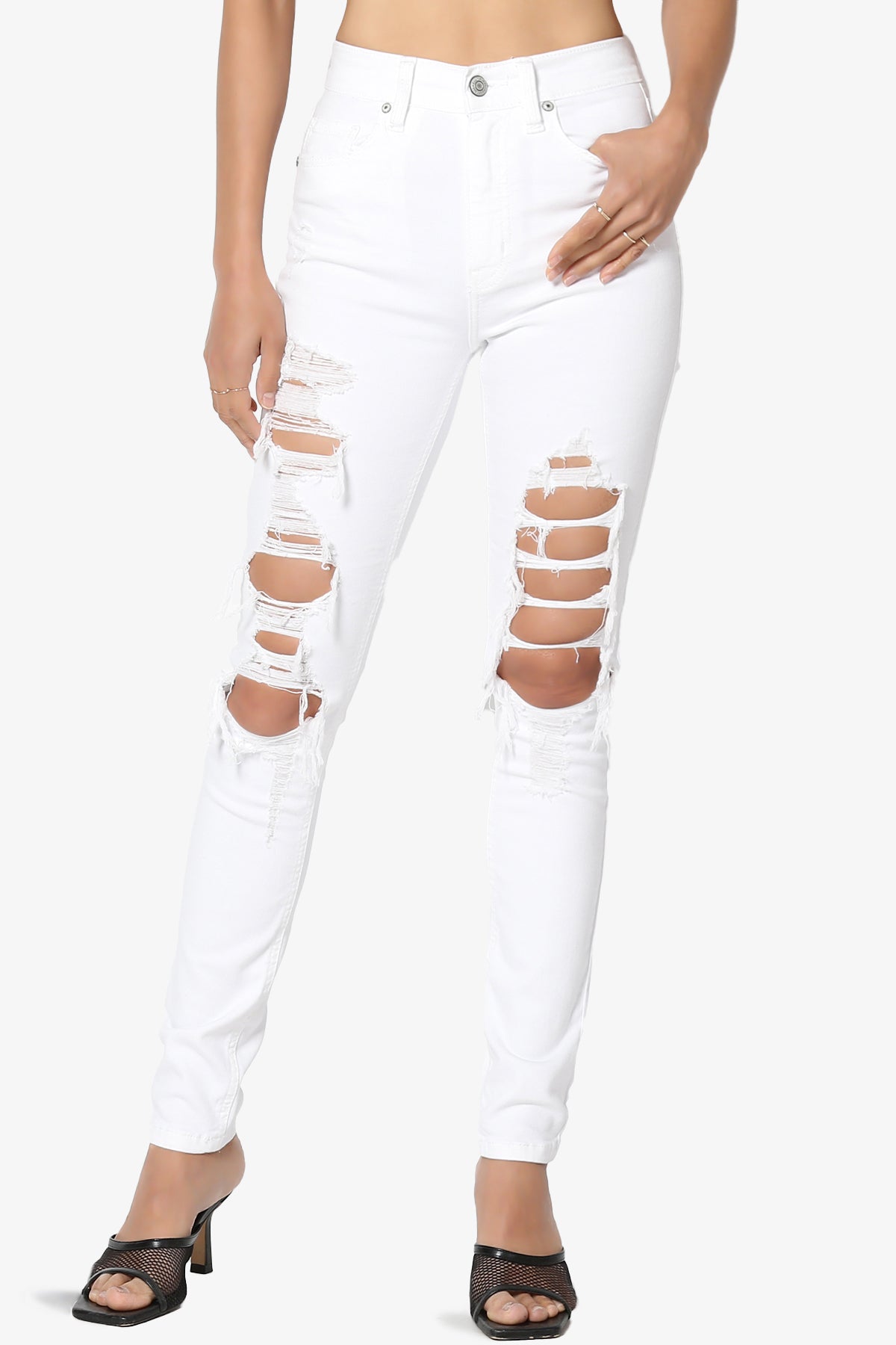 Bella Super High Rise Ripped Skinny Jeans