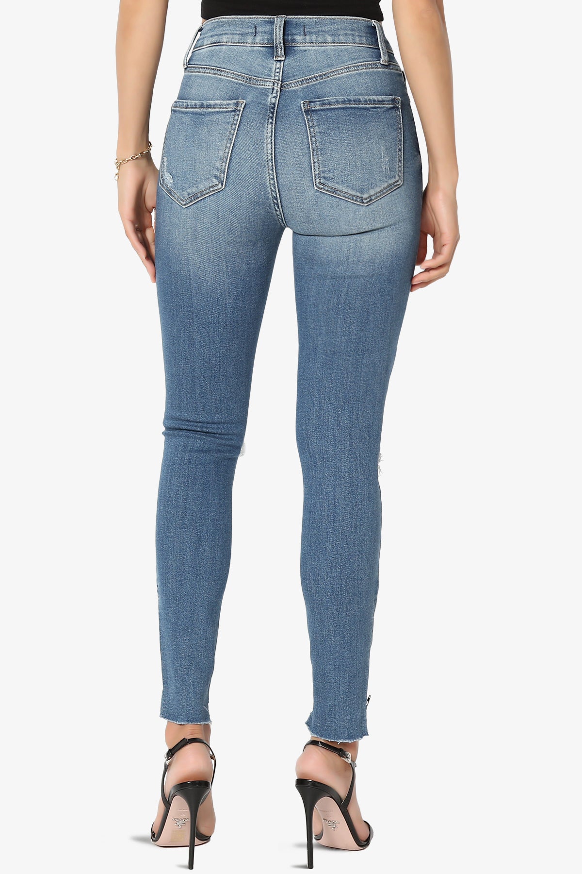 Bella Zipper Step Hem Crop Skinny Jeans