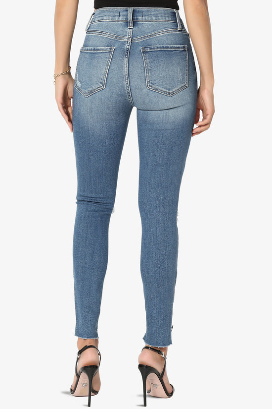 Bella Zipper Step Hem Crop Skinny Jeans