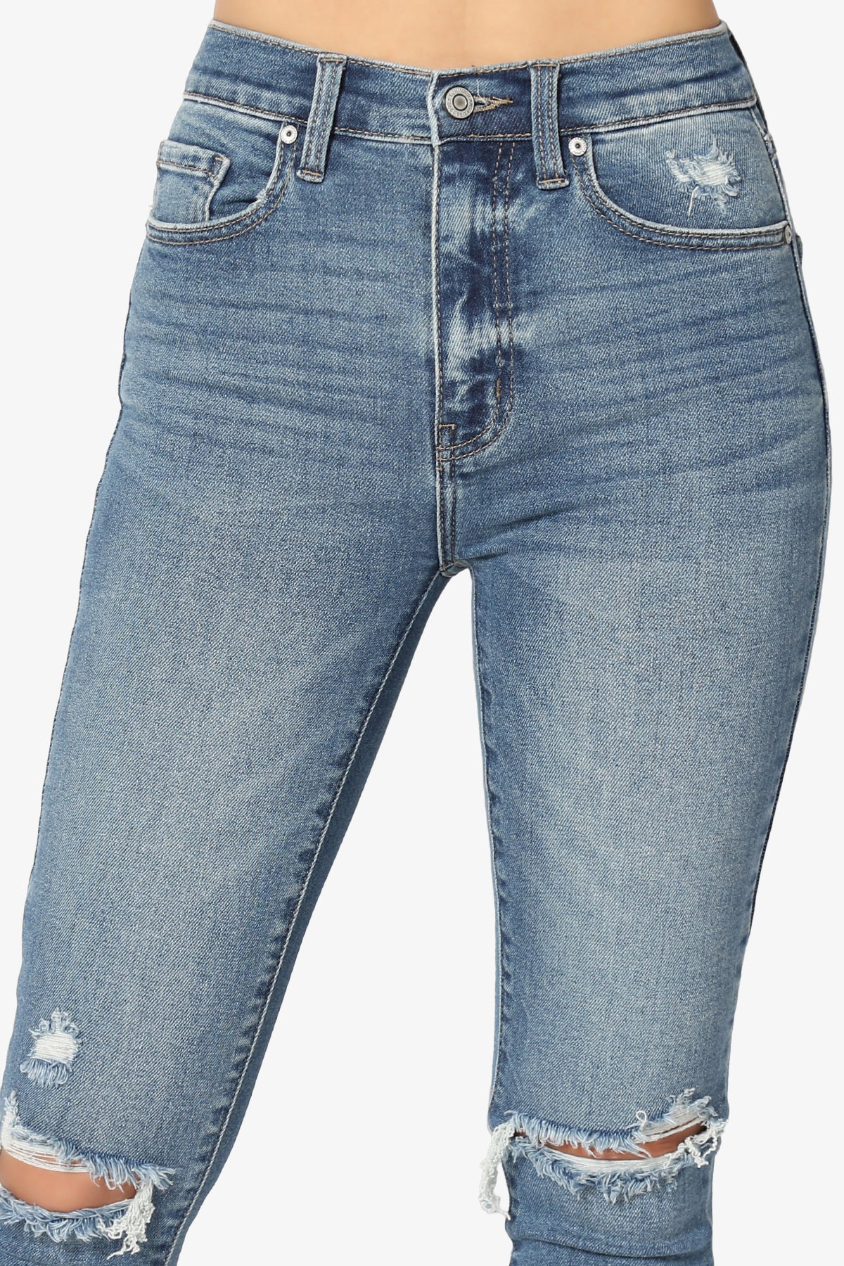 Bella Zipper Step Hem Crop Skinny Jeans