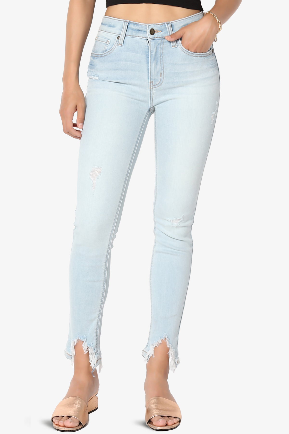 Clara Bite Hem Crop Skinny Jeans in Light