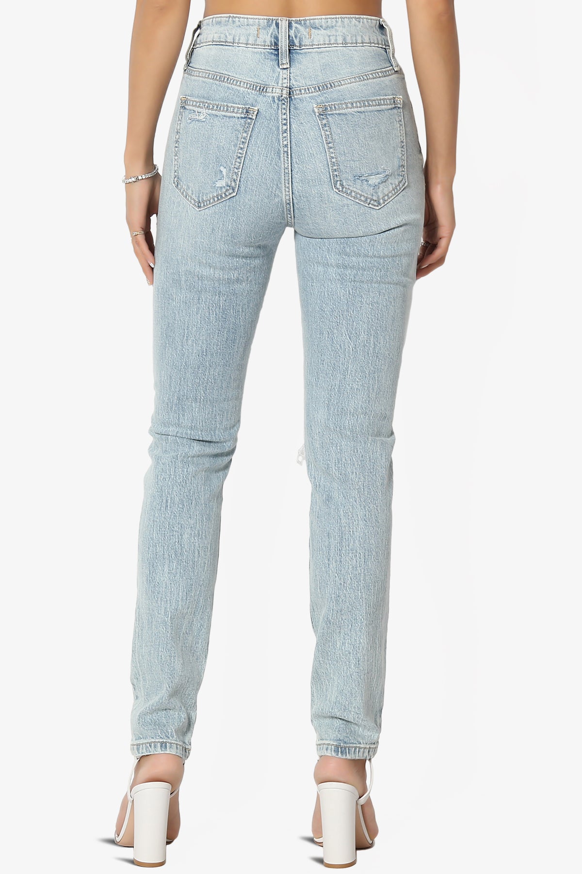 Tobi Ripped Super High Rise Mom Jeans in Light