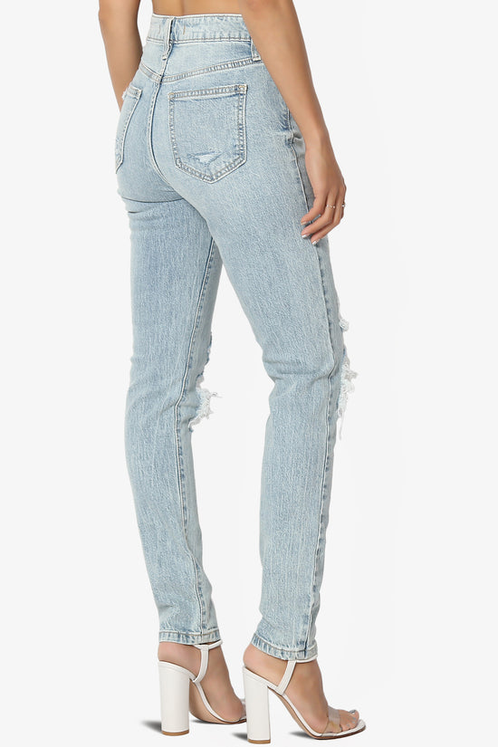 Tobi Ripped Super High Rise Mom Jeans in Light