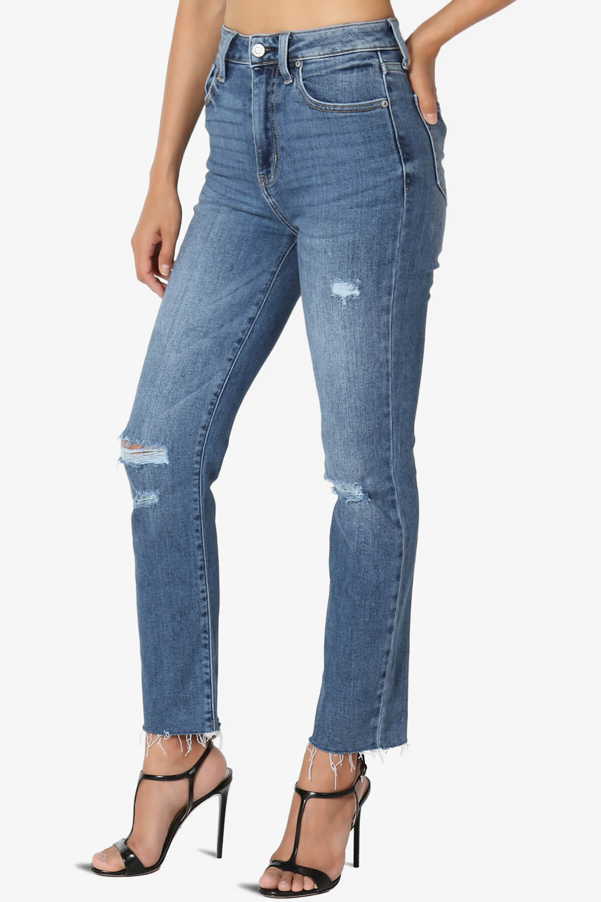 Ally High Rise Straight Crop Jeans in Uptight DK DARK_3