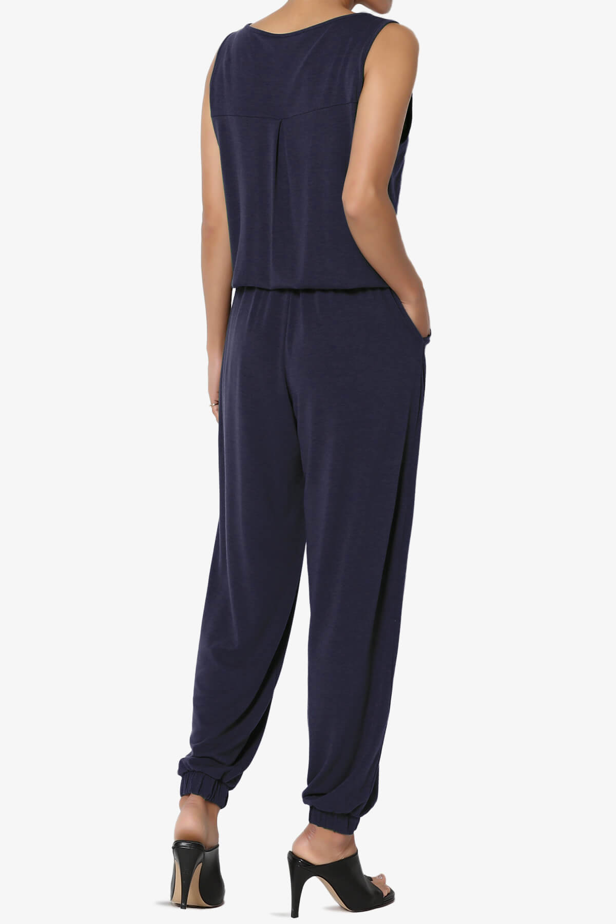 Entrada Button Scoop Neck Tank Jogger Jumpsuit NAVY_4