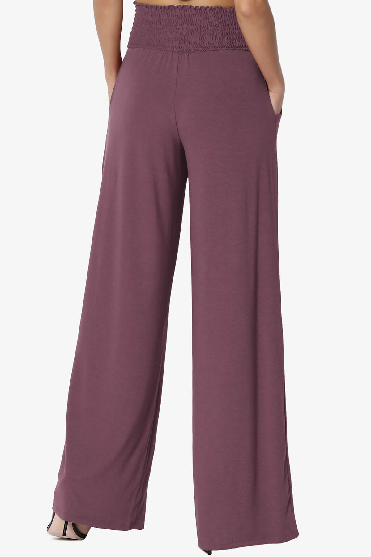 Estella Smocked Waist Lounge Pants DUSTY PLUM_2