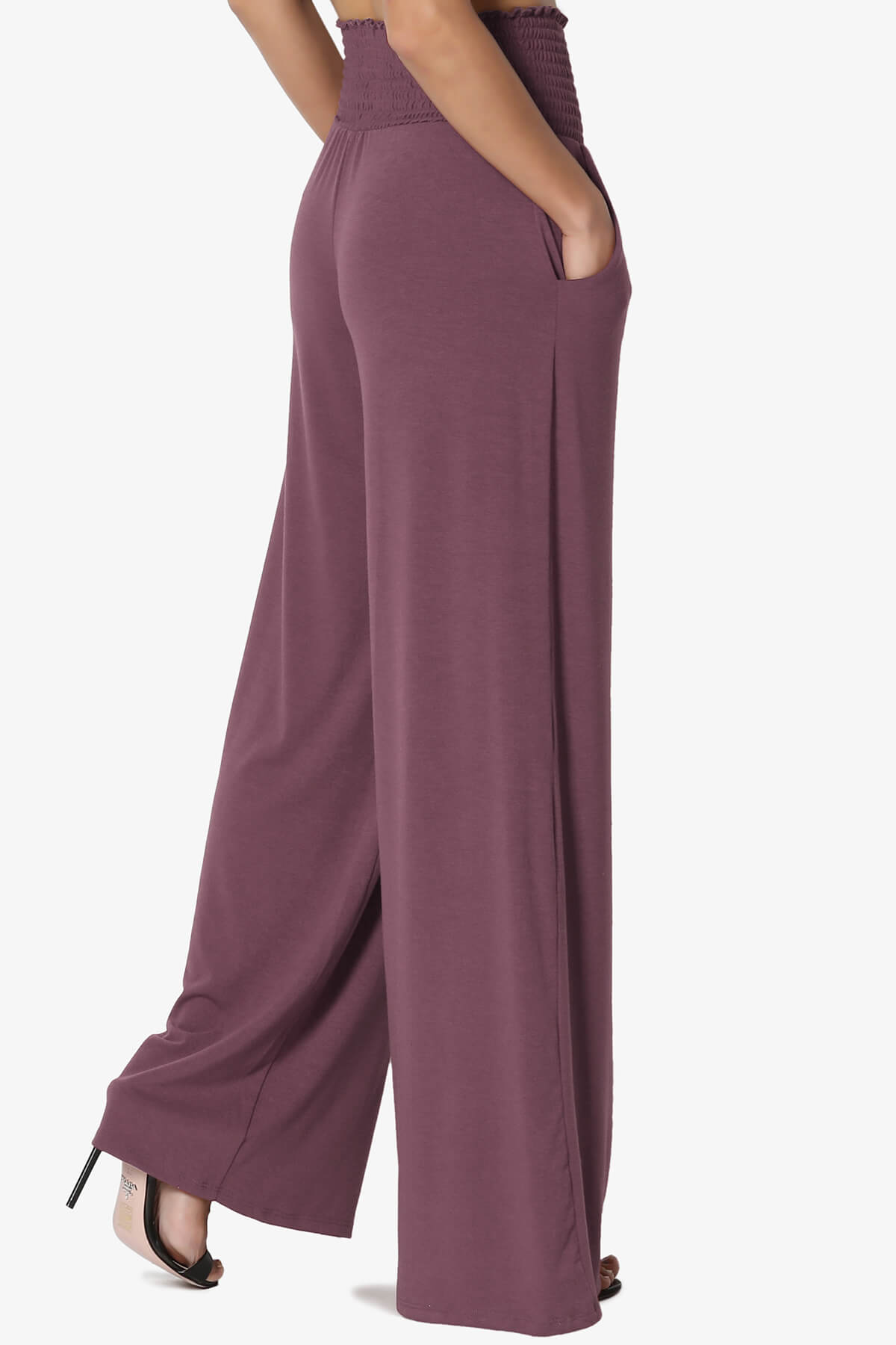 Estella Smocked Waist Lounge Pants DUSTY PLUM_4
