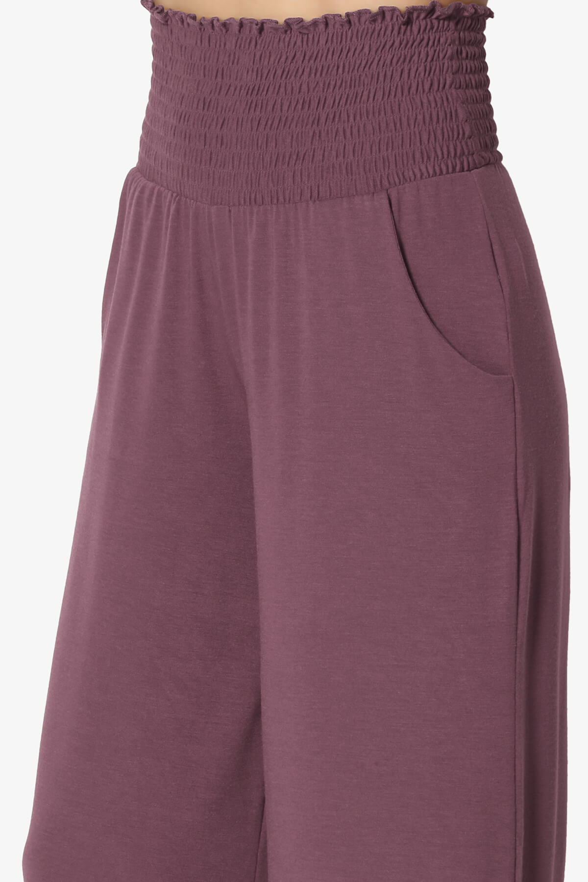 Estella Smocked Waist Lounge Pants DUSTY PLUM_5