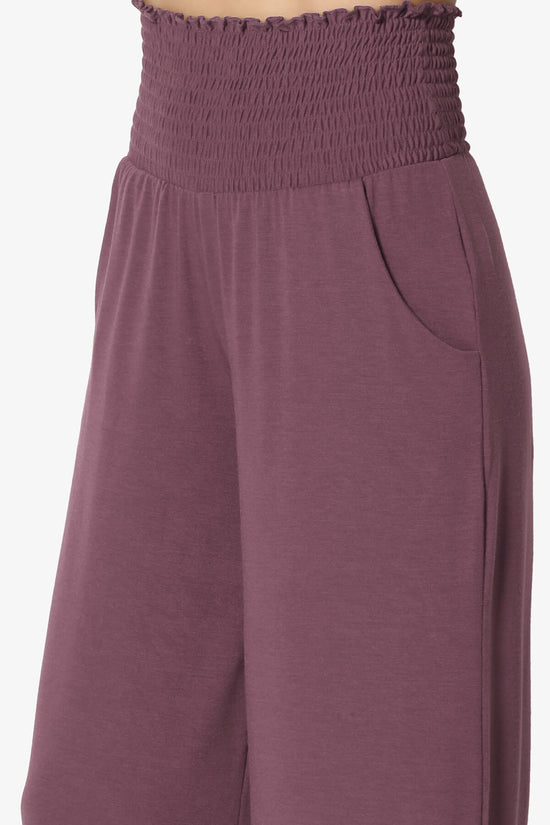 Estella Smocked Waist Lounge Pants DUSTY PLUM_5