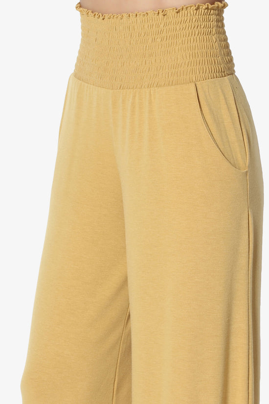 Estella Smocked Waist Lounge Pants LIGHT MUSTARD_5