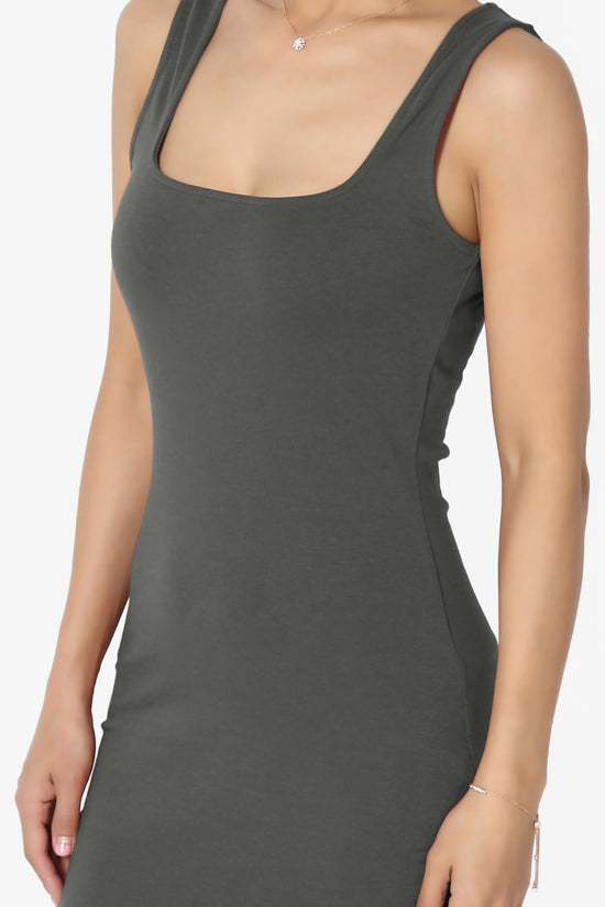 Fontella Sleeveless Square Neck Bodycon Dress ASH GREY_5