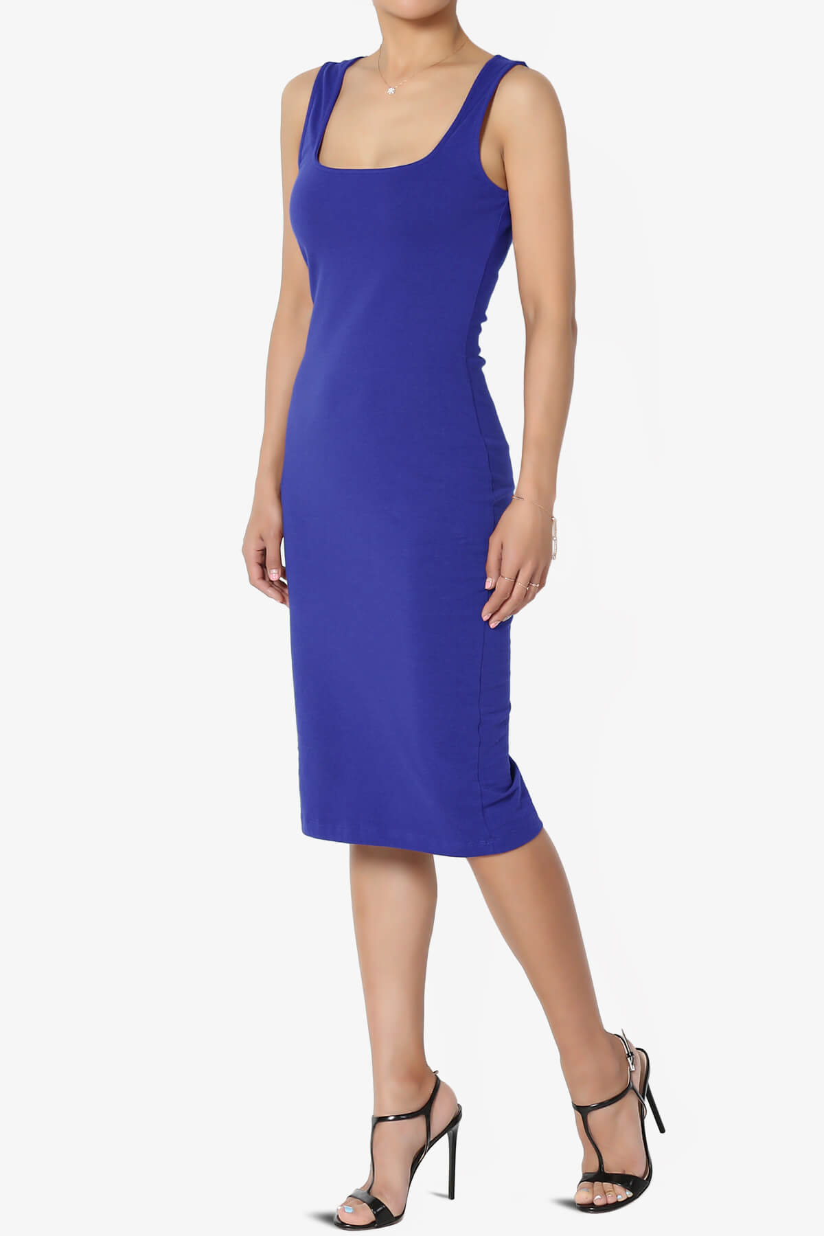 Fontella Sleeveless Square Neck Bodycon Dress BRIGHT BLUE_3