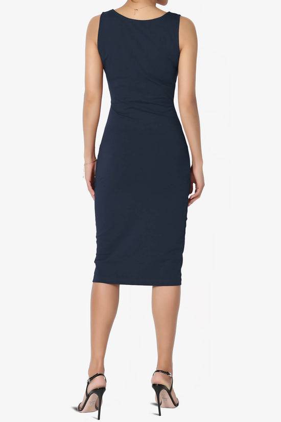 Fontella Sleeveless Square Neck Bodycon Dress DARK NAVY_2
