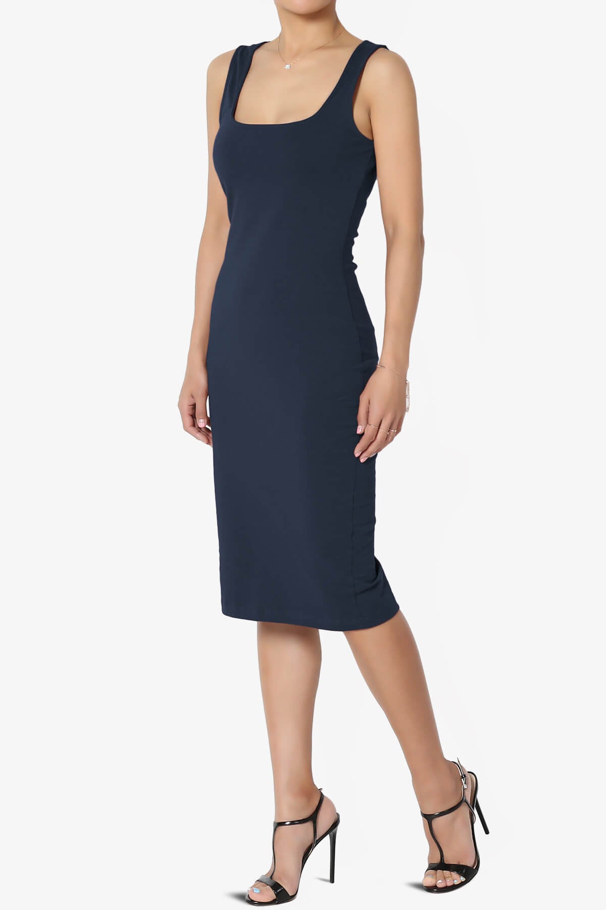 Fontella Sleeveless Square Neck Bodycon Dress DARK NAVY_3