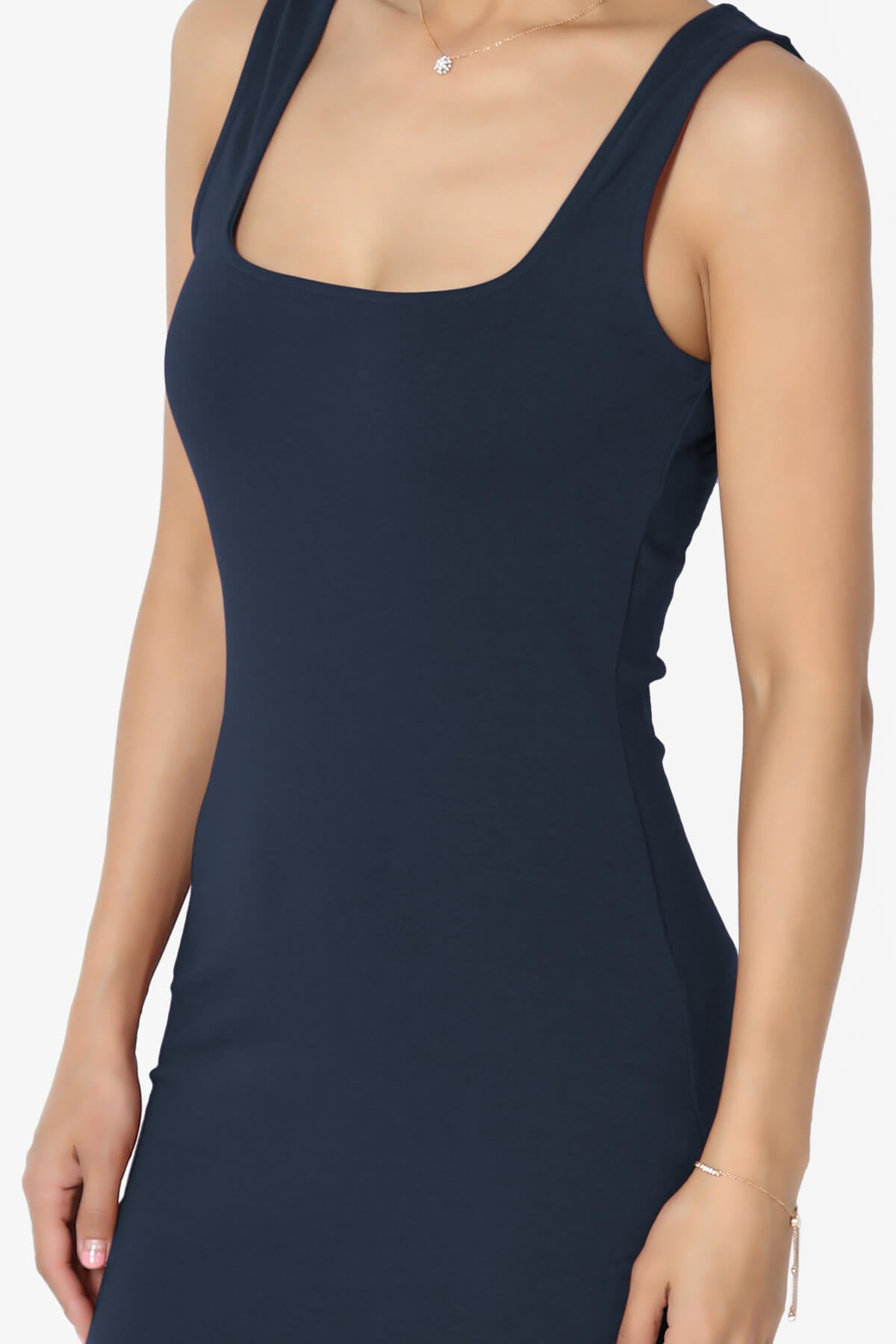 Fontella Sleeveless Square Neck Bodycon Dress DARK NAVY_5