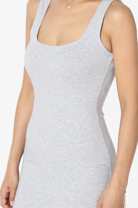 Fontella Sleeveless Square Neck Bodycon Dress HEATHER GREY_5
