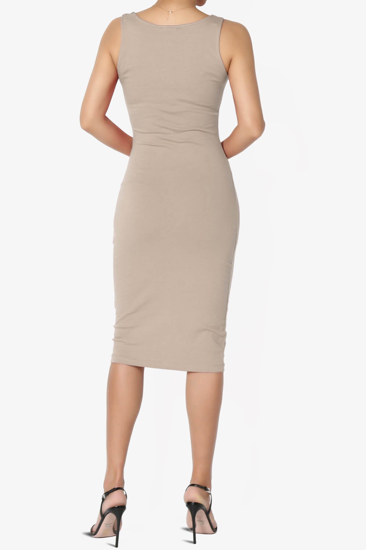 Fontella Sleeveless Square Neck Bodycon Dress LIGHT MOCHA_2