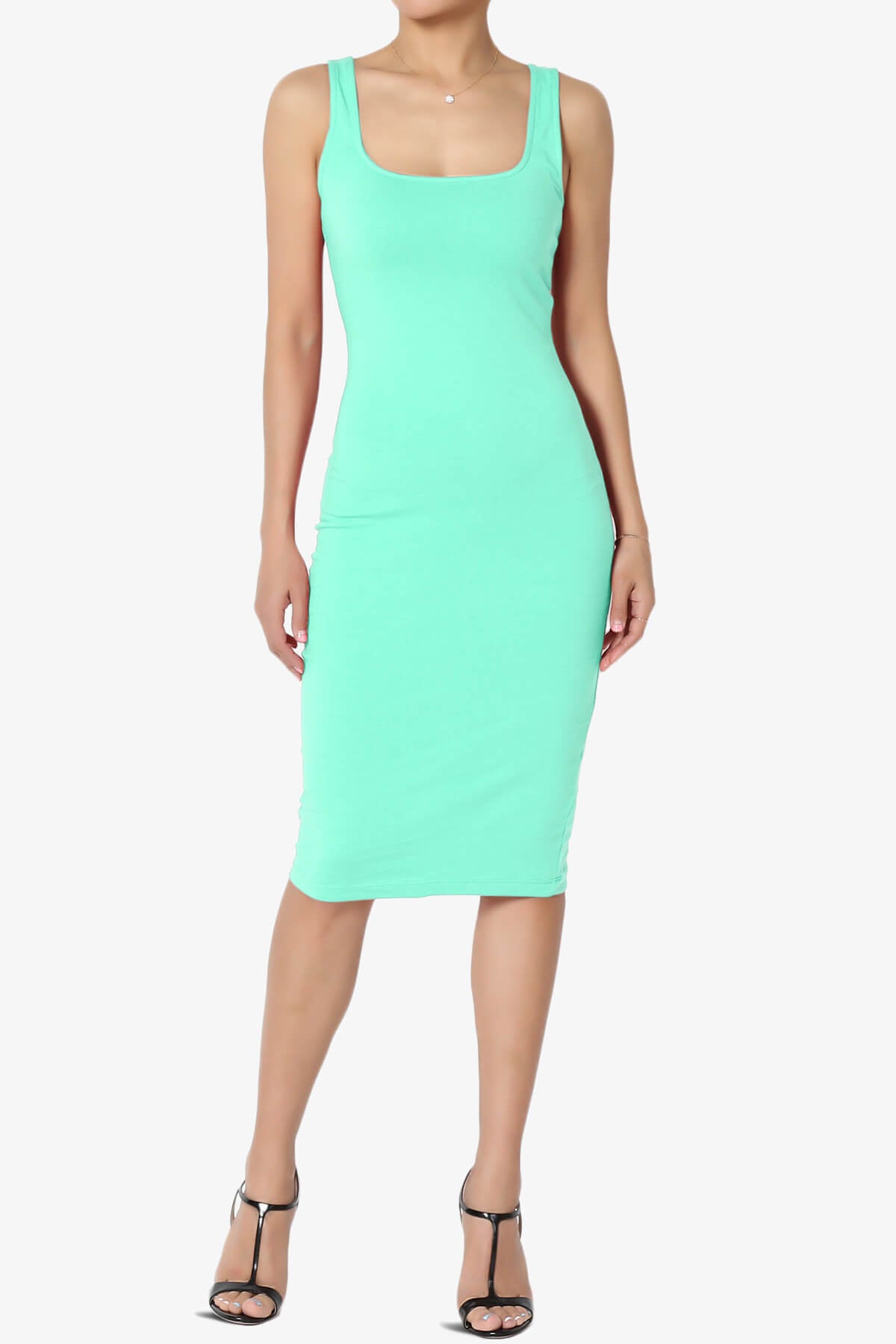 Fontella Sleeveless Square Neck Bodycon Dress MINT_1