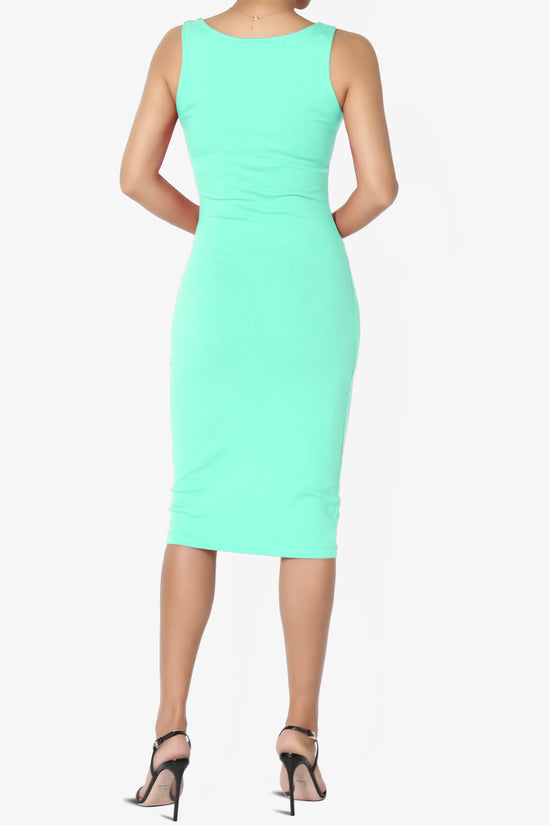 Fontella Sleeveless Square Neck Bodycon Dress MINT_2