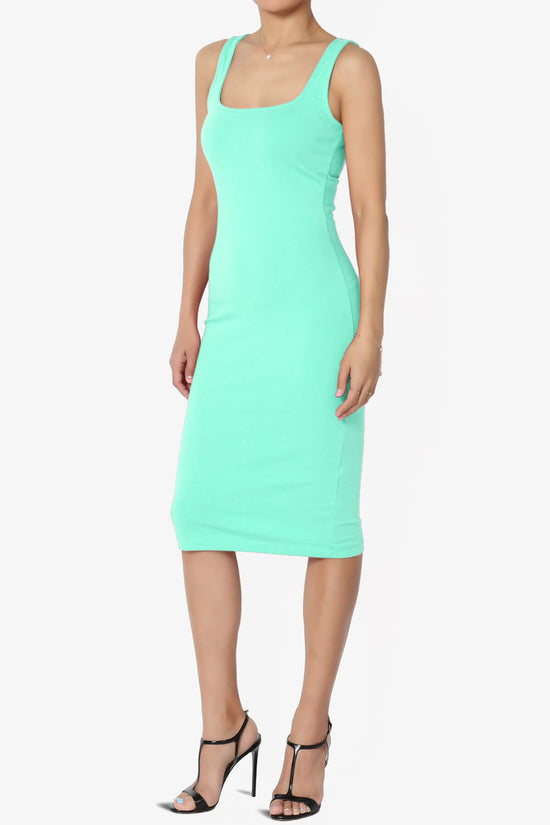 Fontella Sleeveless Square Neck Bodycon Dress MINT_3