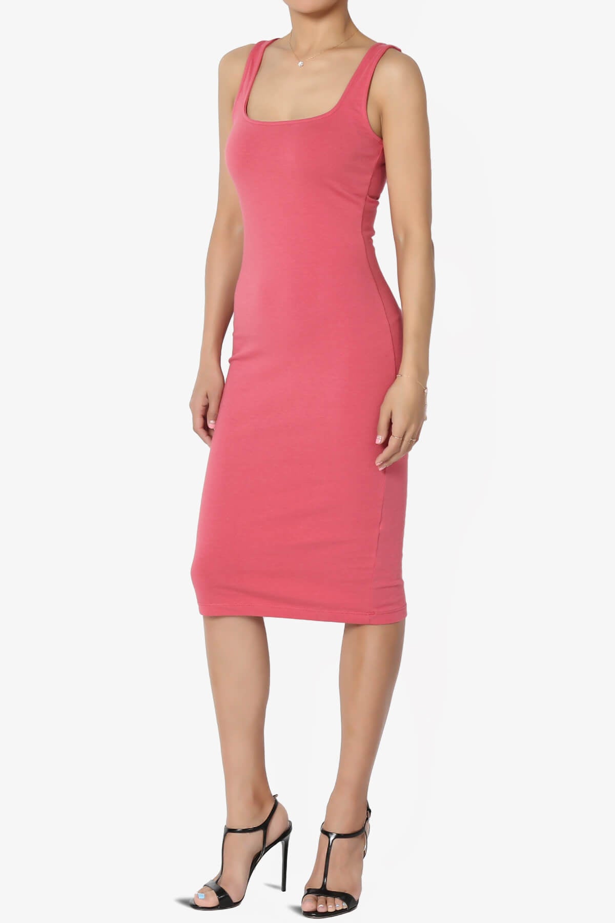 Fontella Sleeveless Square Neck Bodycon Dress ROSE_3