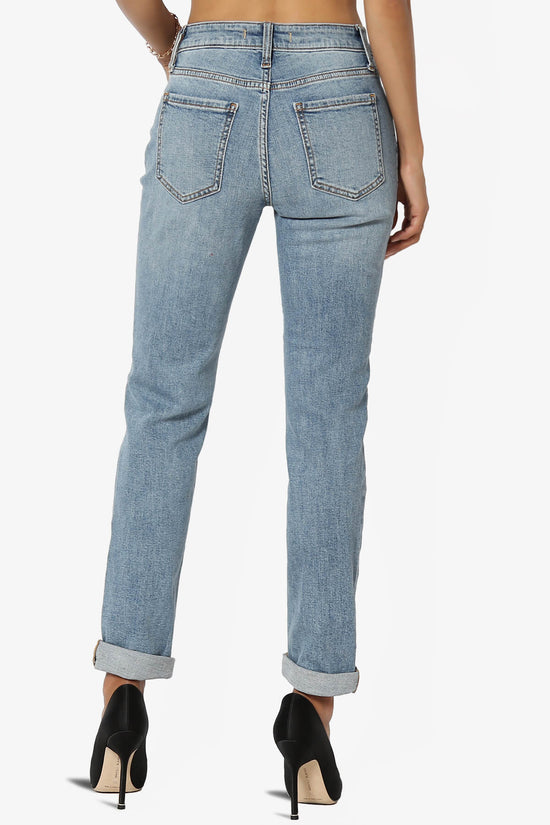 Frankie Distressed Mid Rise Girlfriend Jeans in LF Light LIGHT_2
