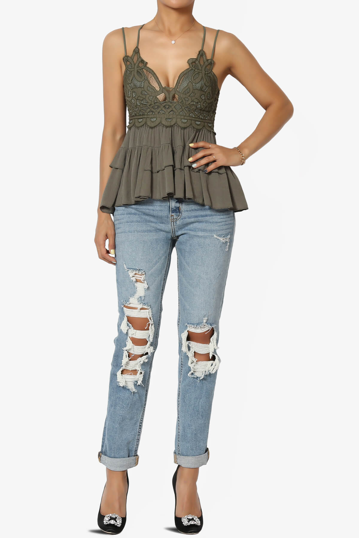 Frankie Distressed Mid Rise Girlfriend Jeans in LF Light LIGHT_6