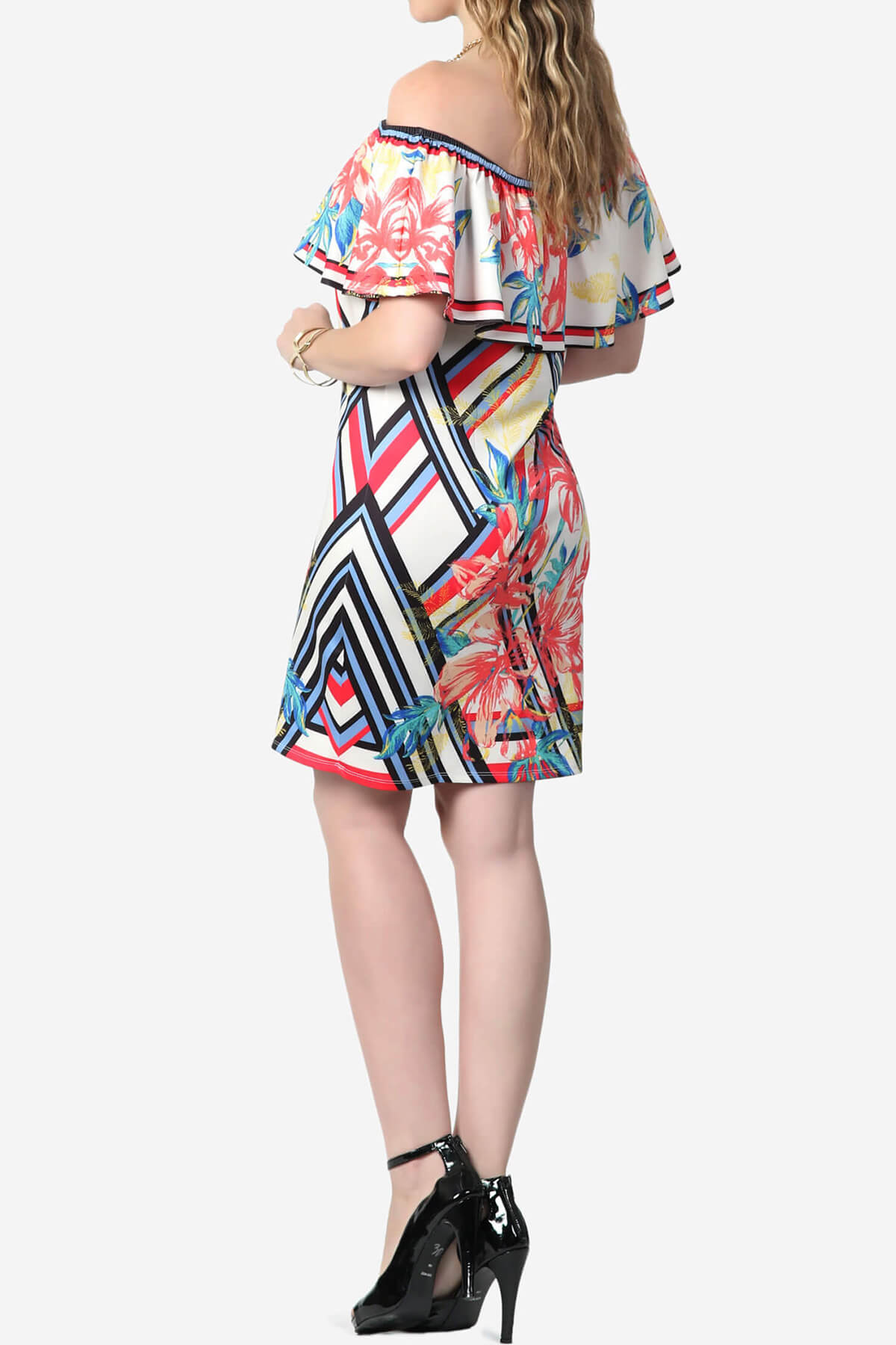 Hila Floral Off Shoulder Dress IVORY_4